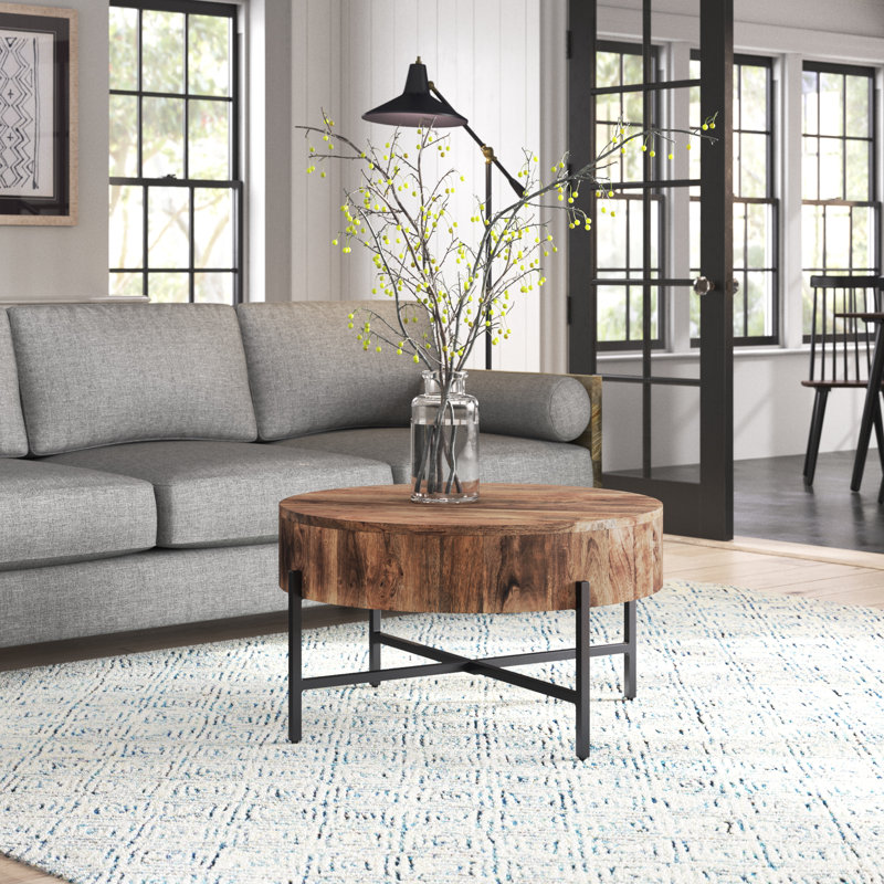 Orren Ellis Paislea Contemporary Solid Wood Coffee Table In Natural ...